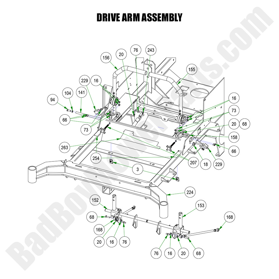 3146 - Bad Boy Mower Parts Lookup > 2023 > Rebel > Drive Arm Assembly